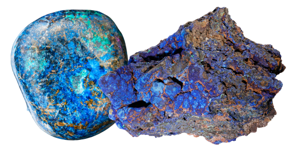 kék ásványok azurit